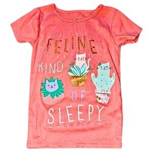 Carter's Girls Top Feline Cat Sleepy Design (Size 5 - See Pic)